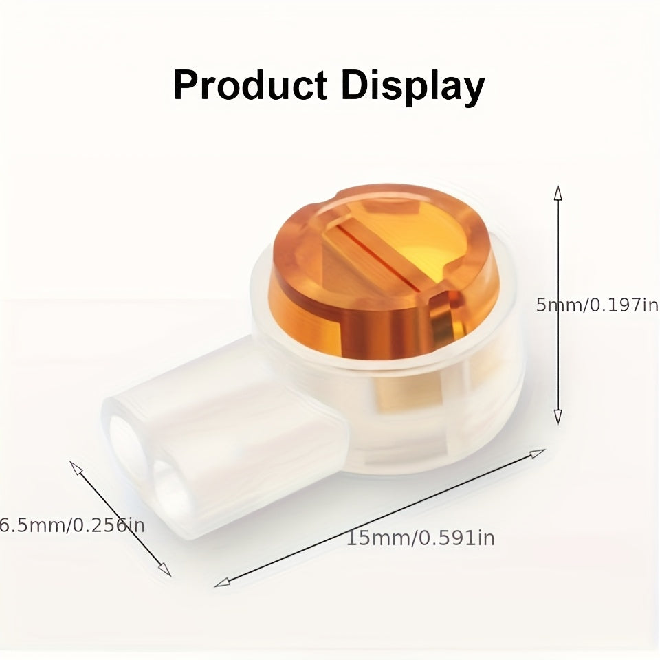 100Pcs Gel-Filled Orange Clear Wire Connectors for Telephone and Network Cables