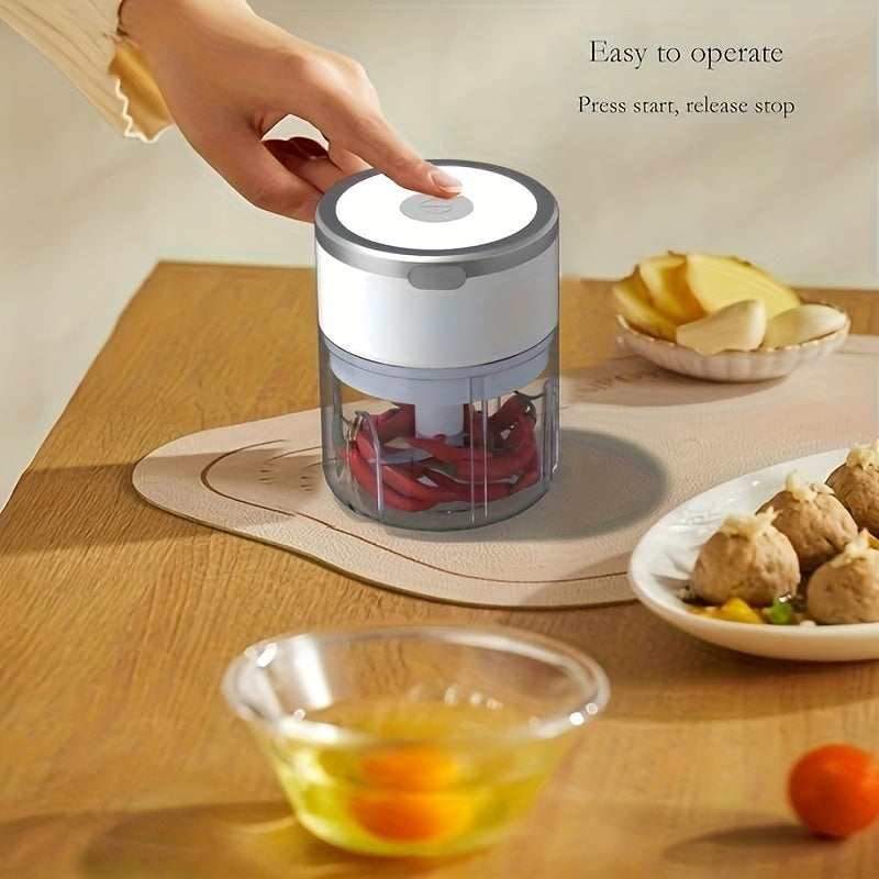 250ml USB Rechargeable Electric Garlic Chopper Vegetable Grinder 1500 RPM Motor