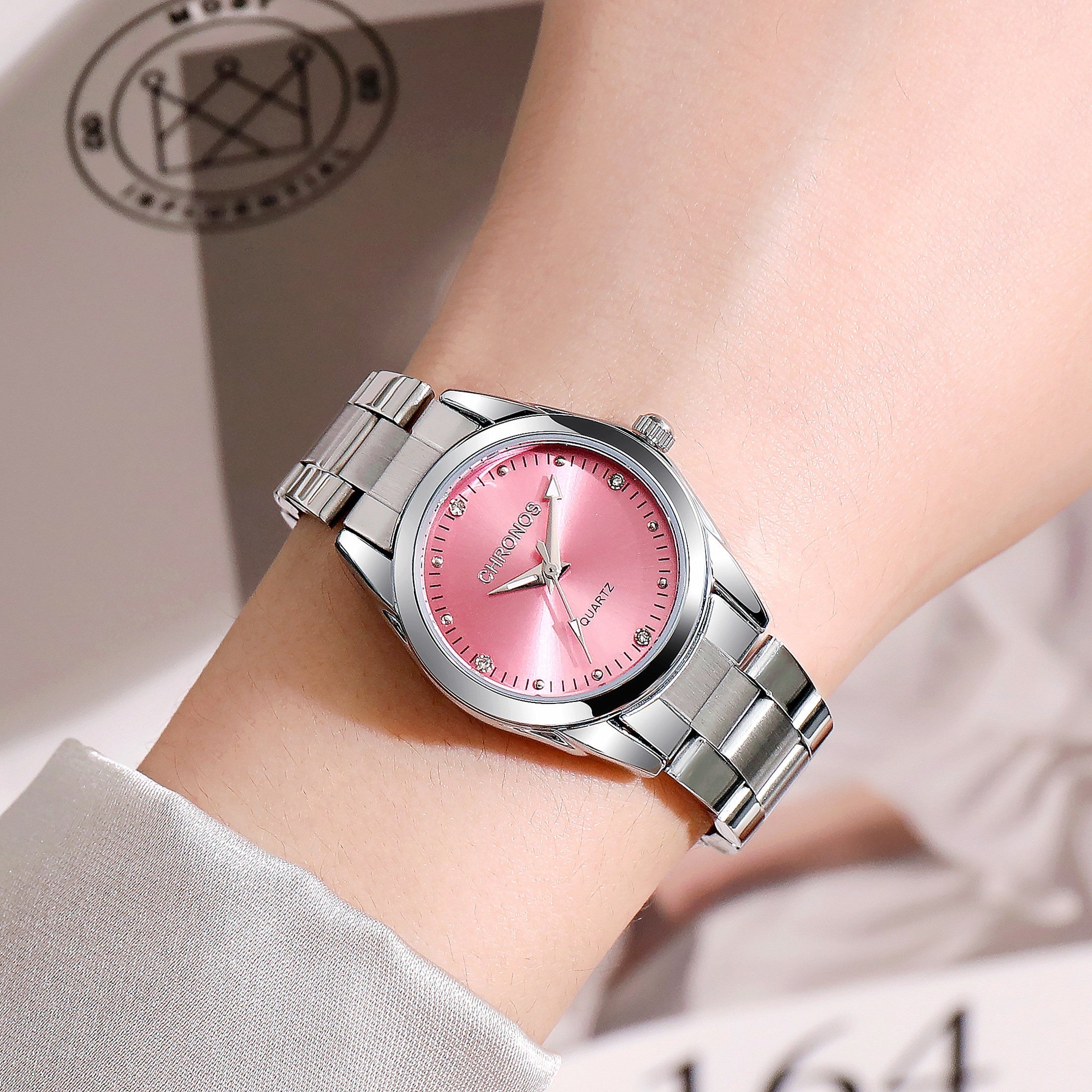 Women's Stainless Steel Watch with Calendar and Luminous Dial