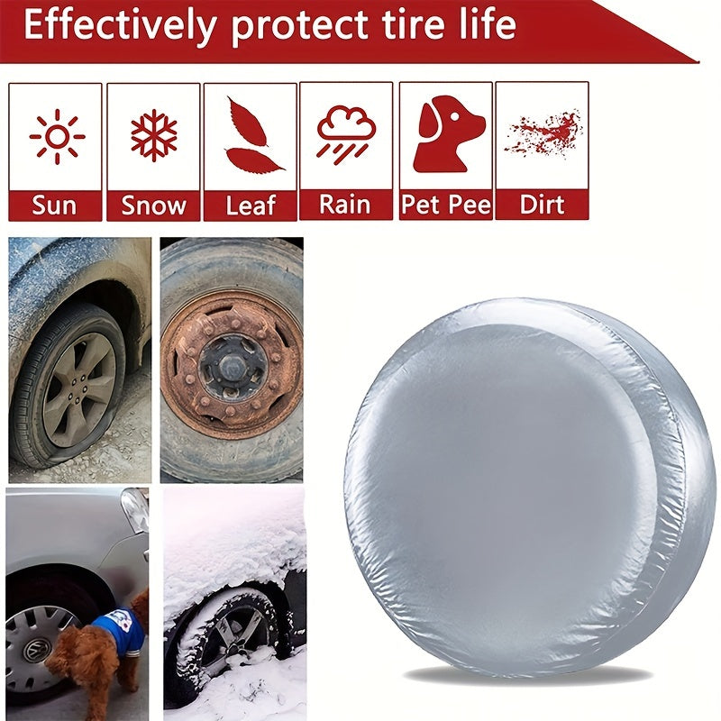 2Pcs Universal Car Tire Covers Waterproof Heavy Duty Rubber