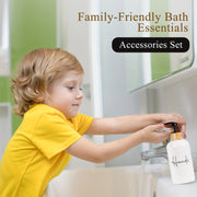 Pair of 500ml Letter Graphic Soap Dispensers Black and White Kitchen Bathroom Leak-Proof Refillable