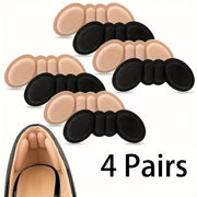 4 Pcs Heel Cushion Pads for Men and Women Anti-Blister Slip-Resistant Foam Insoles in Rose Brown and Black