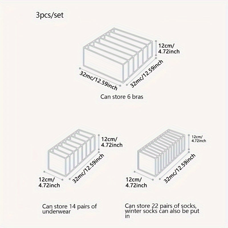 3-Donali mato bo'laklari shkafni tartibga solish va saqlash uchun bo'linmalar