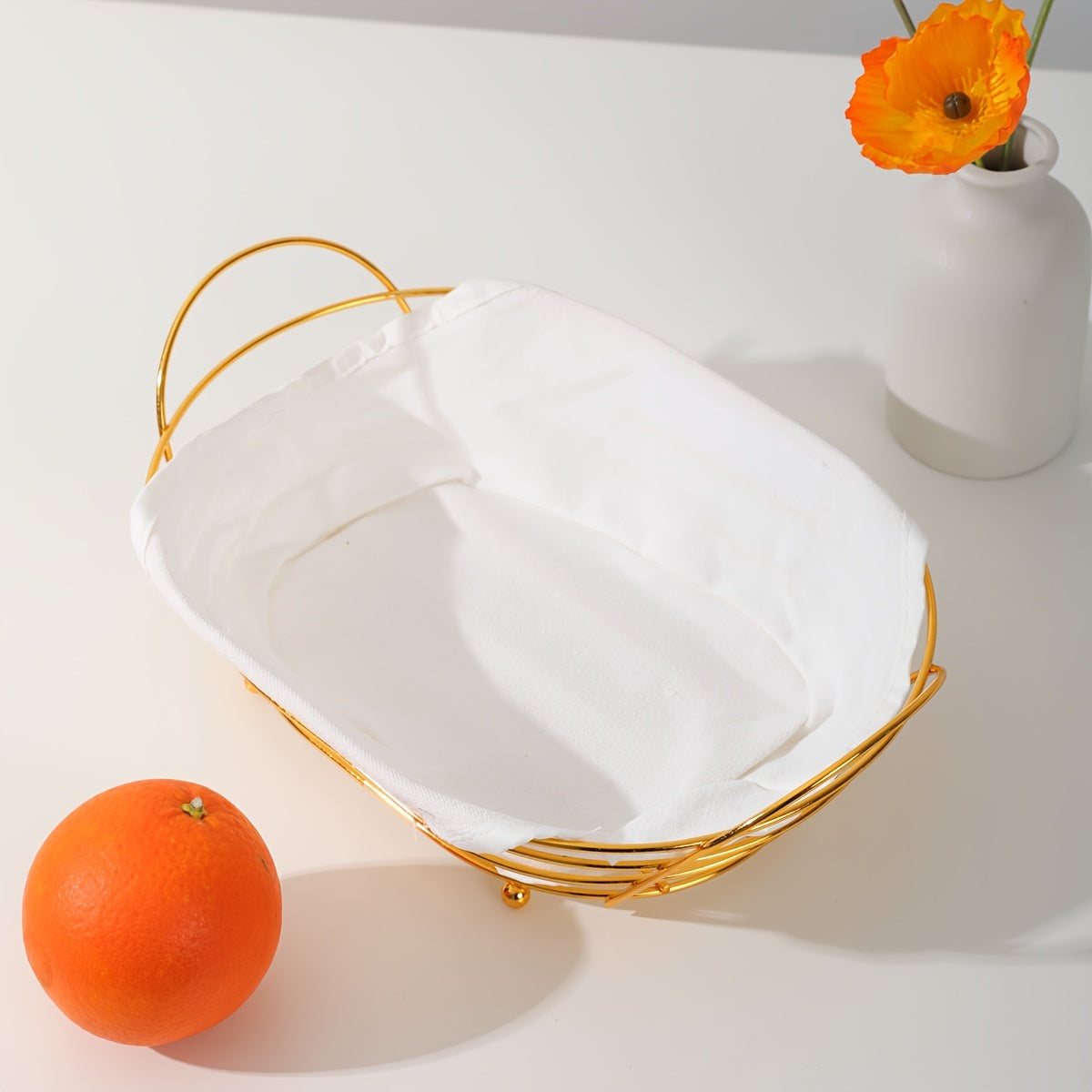 Iron Bread Basket for Storage and Organization of Fruits Snacks and More in Kitchen Bedroom Living Room Office