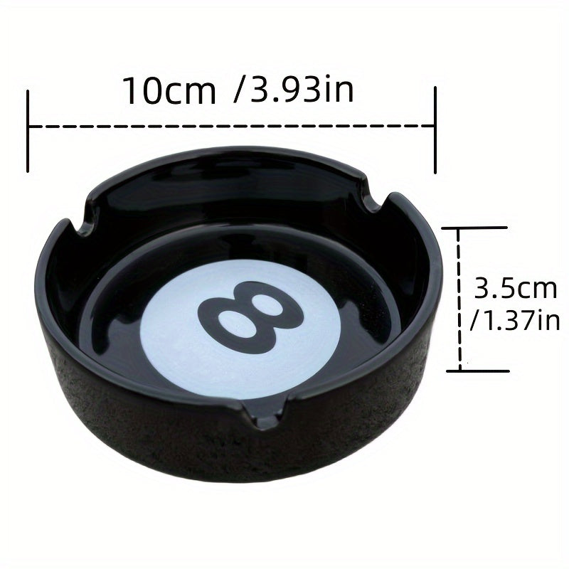Black Ceramic Ashtray for Billiard Rooms and Home Bars