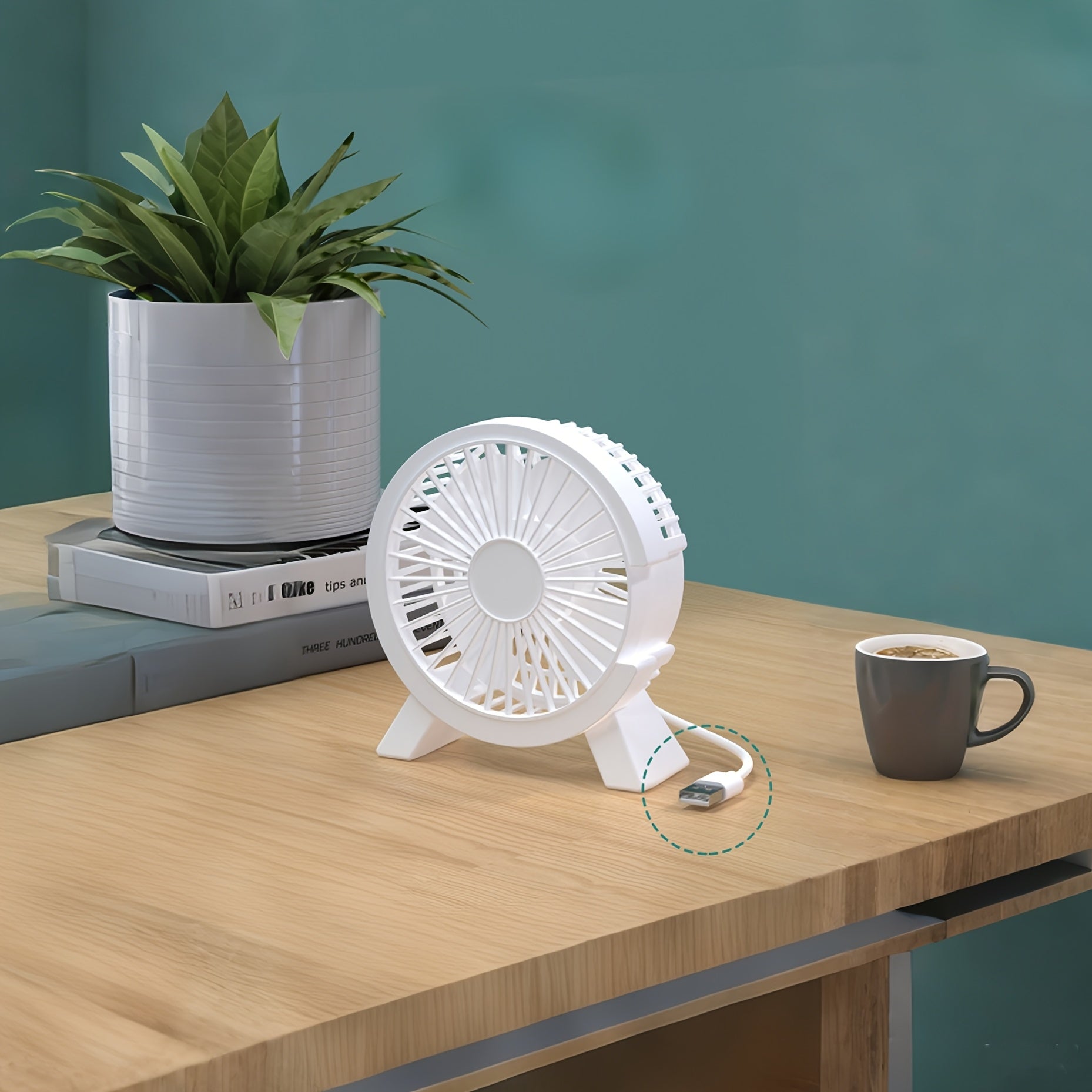 USB Desk Fan Quiet Compact Personal Cooling for Home Office Dorm Summer