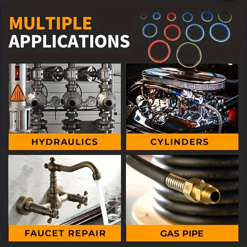 Hydraulic Rubber Oil Pipe Seal Gasket Kit NBR Metal Ring Assortment