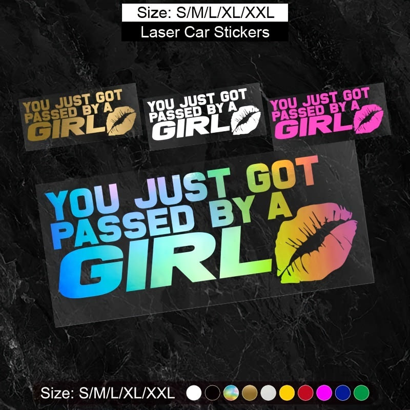 Girl Glitter Red Lip Print Car Sticker Waterproof Vinyl Decal