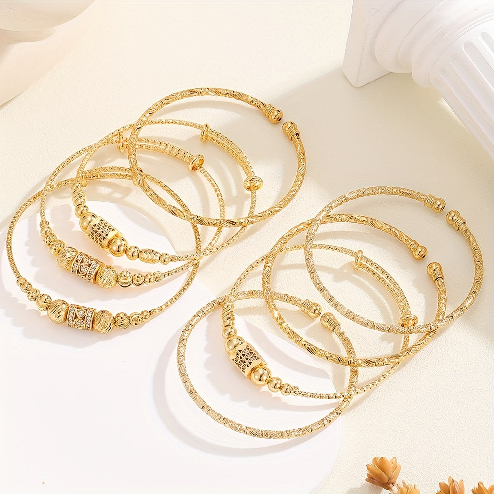 Set of 8 Sparkling Cubic Zirconia Copper Alloy Bangle Bracelets for Weddings Parties Vacations