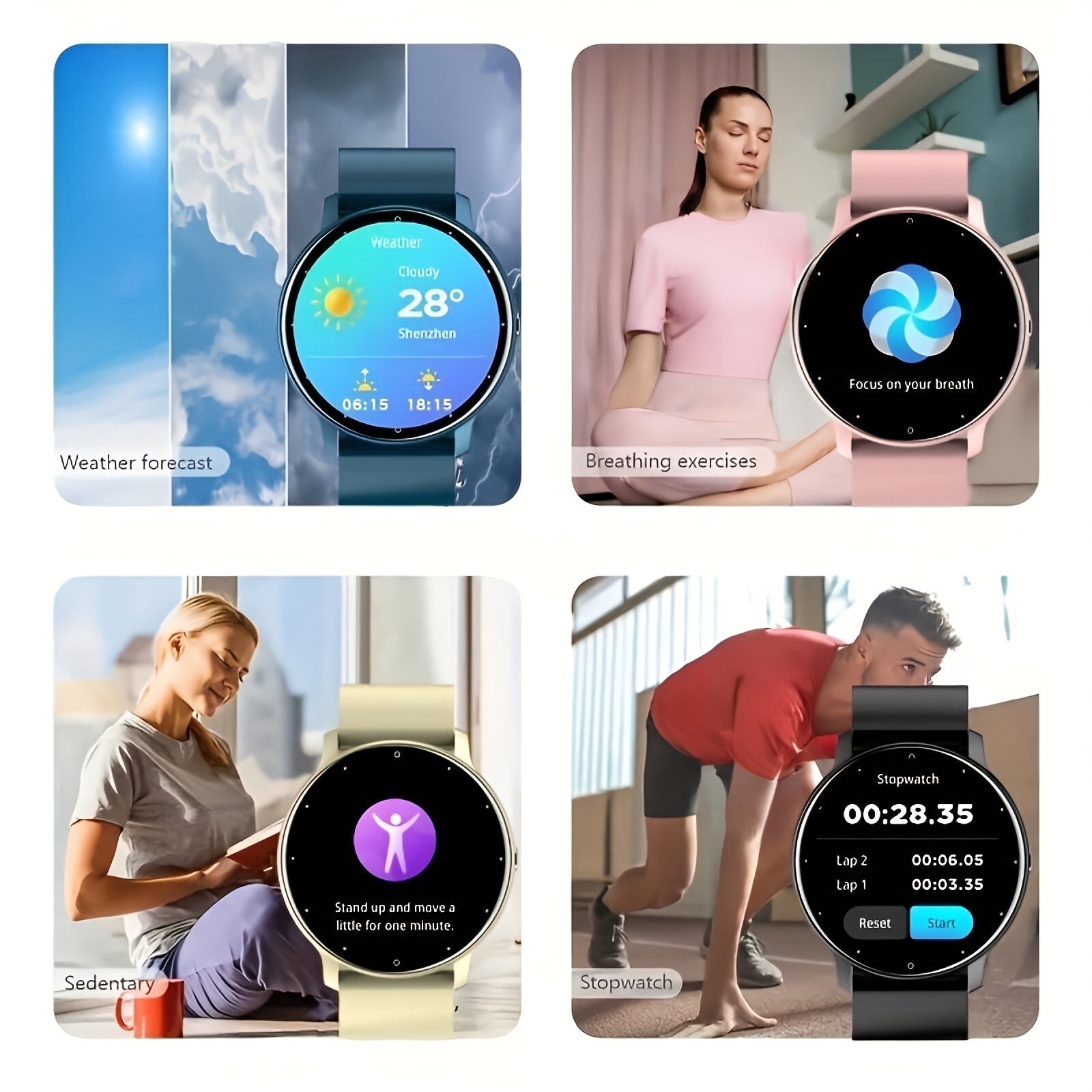 Smartwatch Wireless Calling AI Voice Sleep Calorie Tracking Sports Modes Silicone Strap