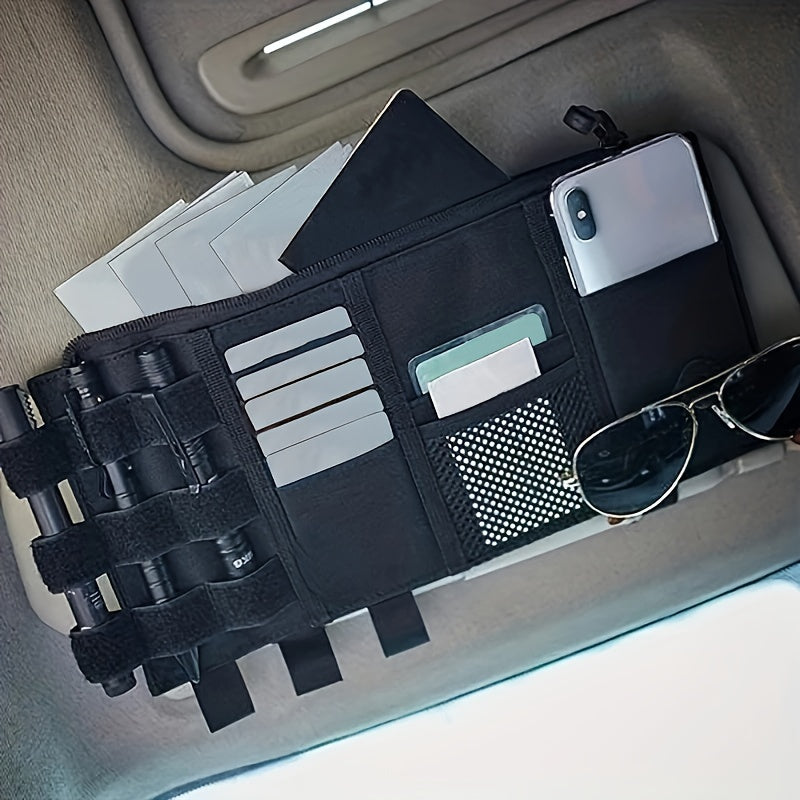 Car Interior Organizer for Men Women Vinyl Tactical Storage for Documents Phones