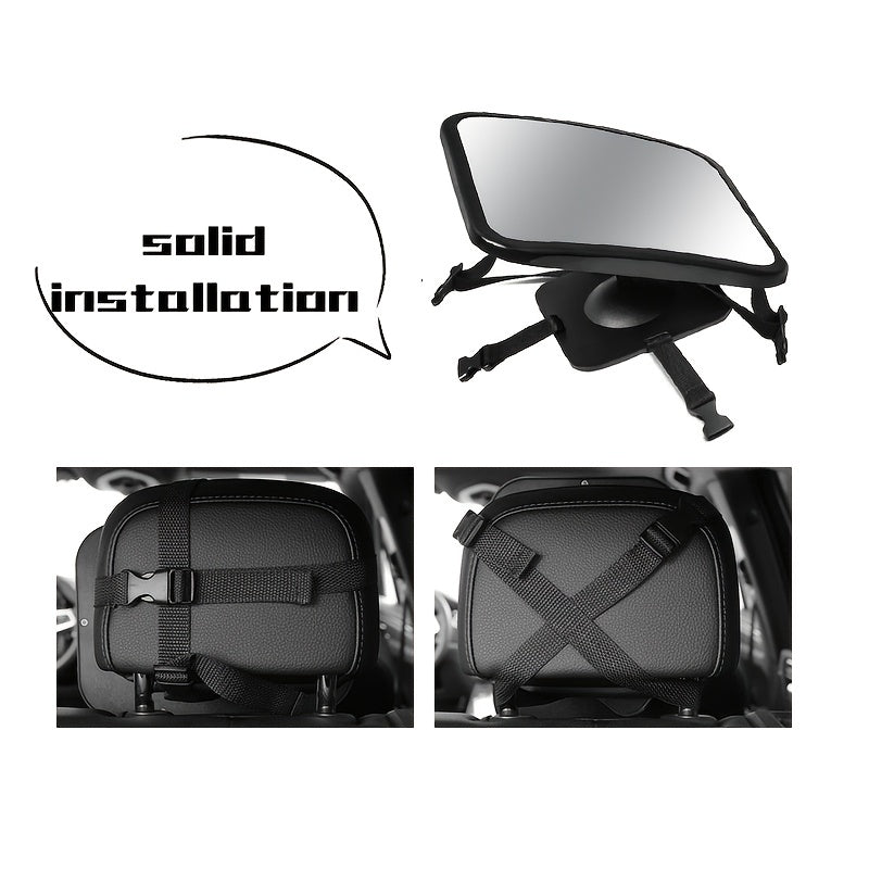 Bolalar uchun avtomobil o'rindig'i uchun keng ko'rinishli, 360 daraja aylantiriladigan chaqaloq orqa ko'zgu