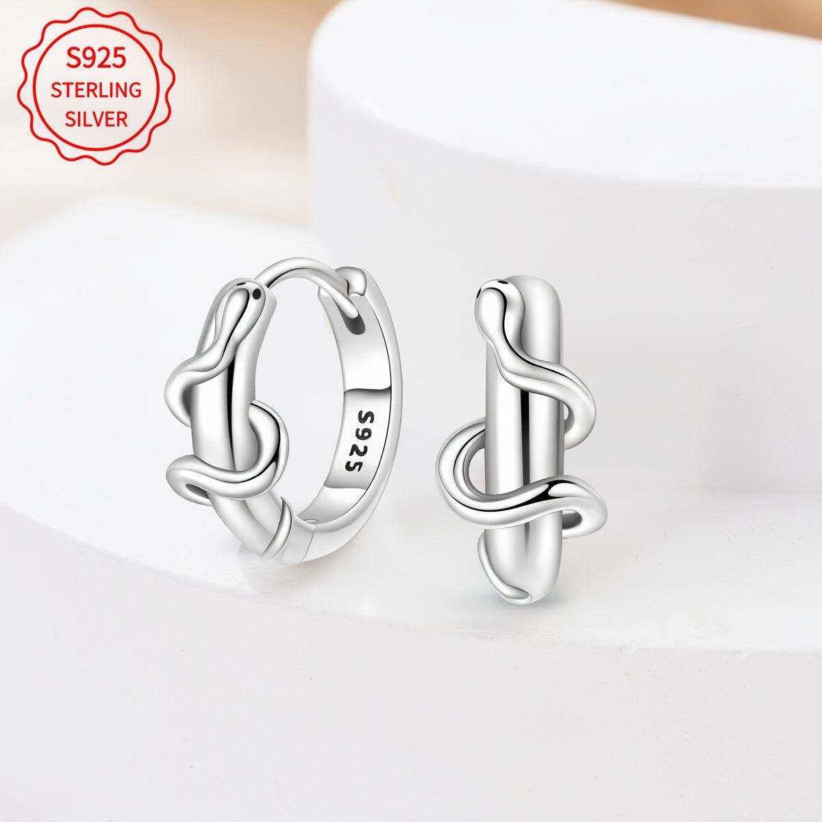 Sterling Silver Snake Earrings for Women 4g Jewelry Gift Party Wear