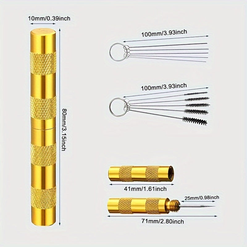 3Pcs Pneumatic Spray Gun Nozzle Cleaning Kit Stainless Steel Needle Brush