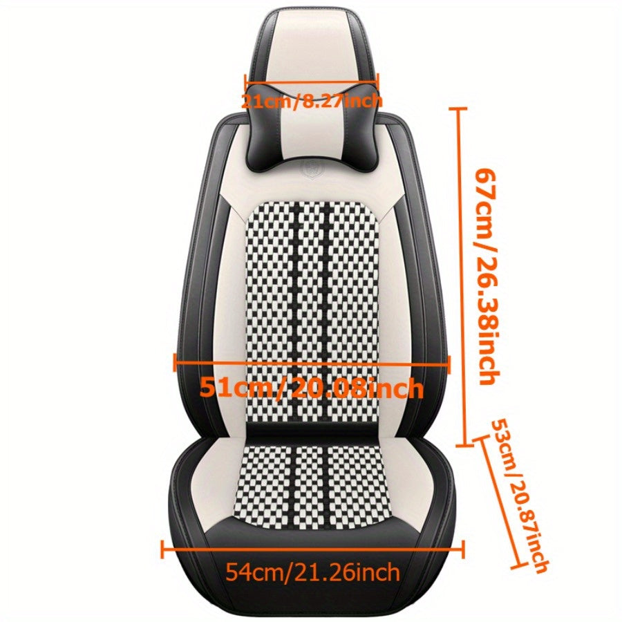 Funda de asiento transpirable para verano con fibra resbaladiza y reposacabezas