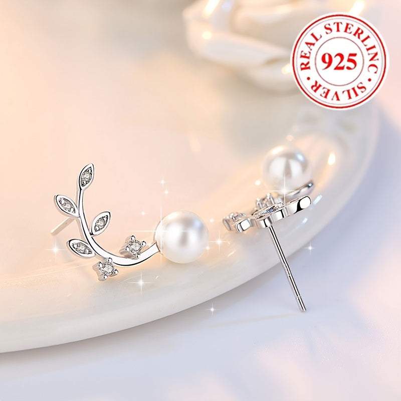 Zarif Gipoallergen 925 Sterling Silver Gul Shpanga Zirconia va Marvarid bilan bezatilgan - Ayollar uchun zamonaviy, trendy sovg'a, Har kuni kiyish va rasmiy tadbirlar uchun ideal