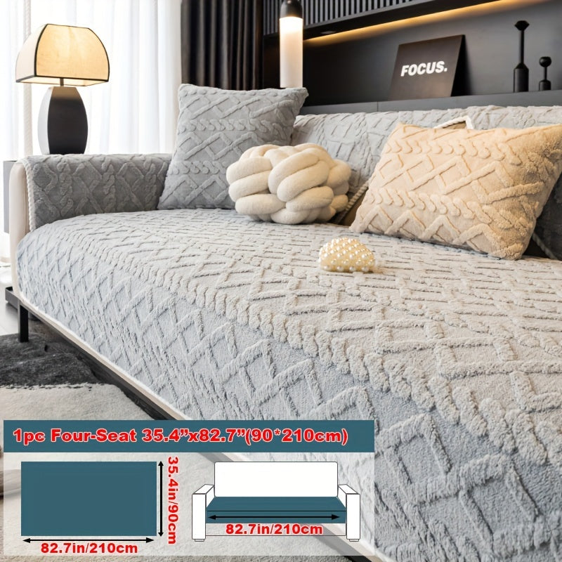 Нескользящая накидка на диван из велюра Shu, подходит для домашних животных, моется в машине, подходит для кресел и секционных диванов на 4 места