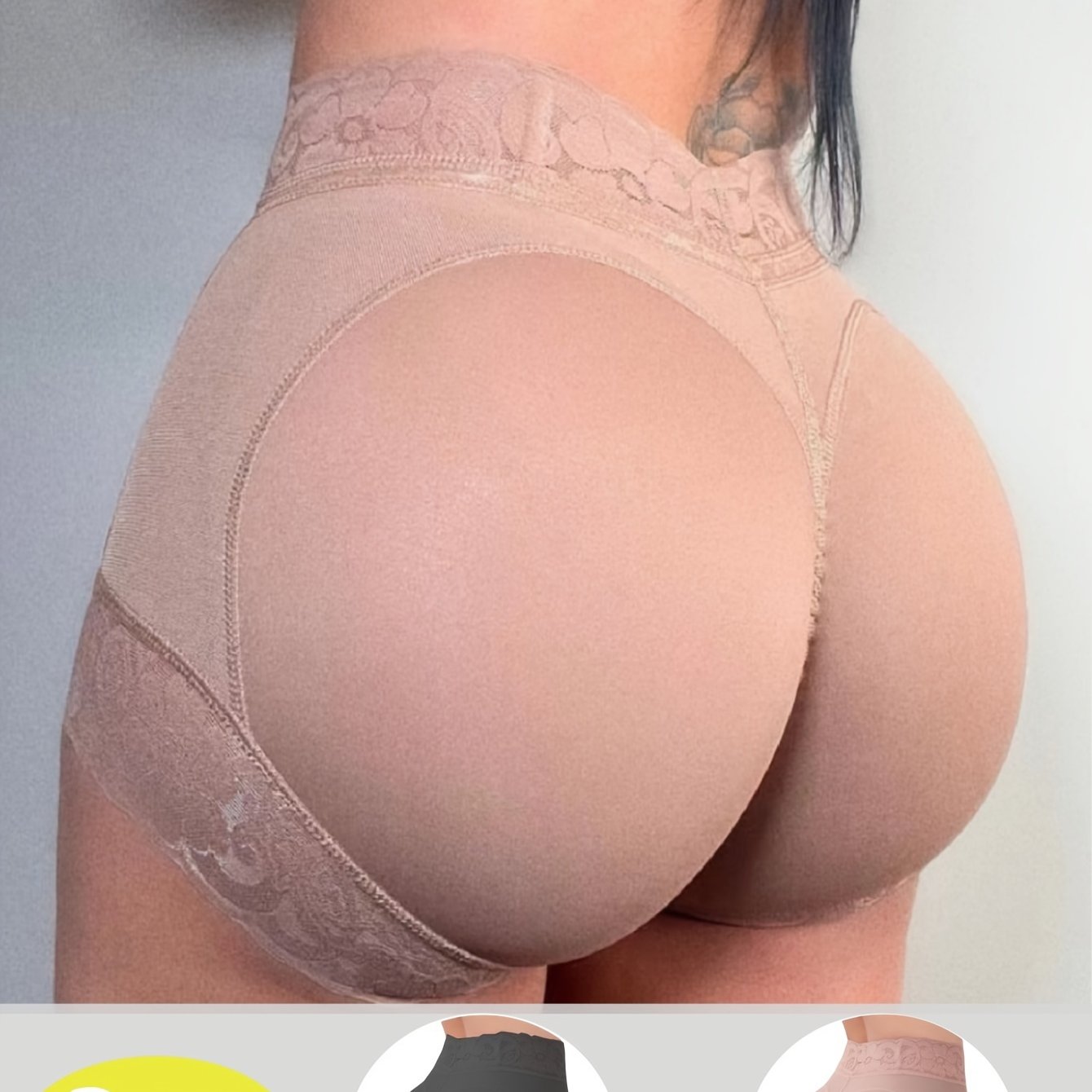 Women High-Waisted Shapewear Panties with Lace Tummy Control and Butt Lifting