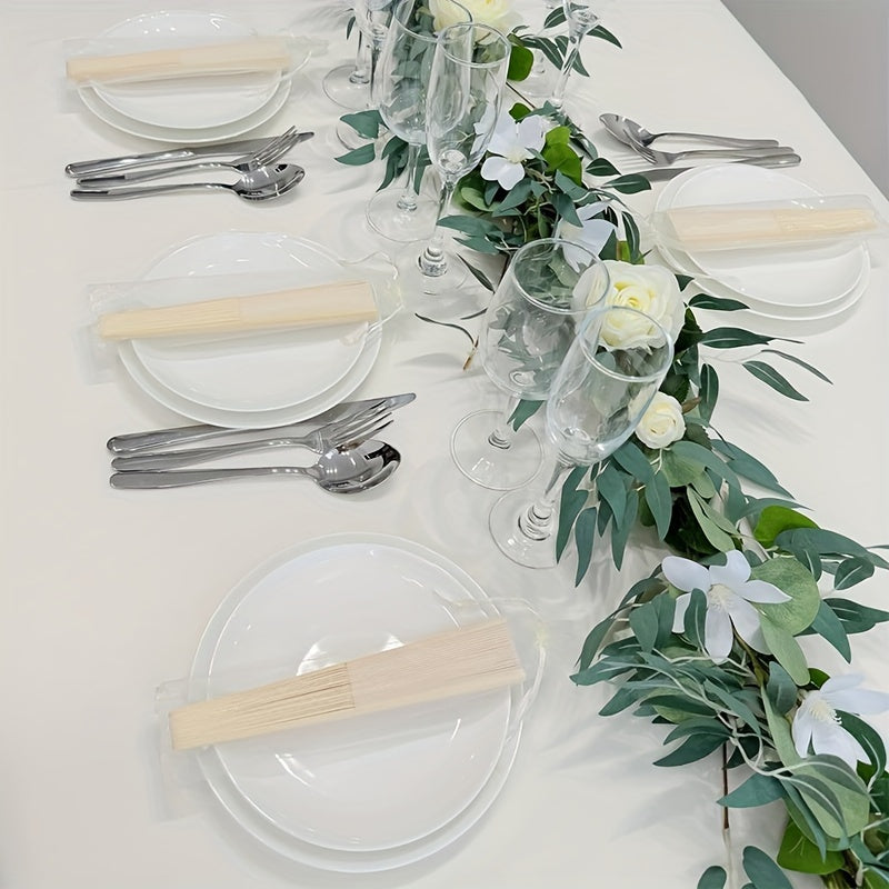 Pack of 10 20 50 White Folding Fans for Weddings Parties and DIY Projects