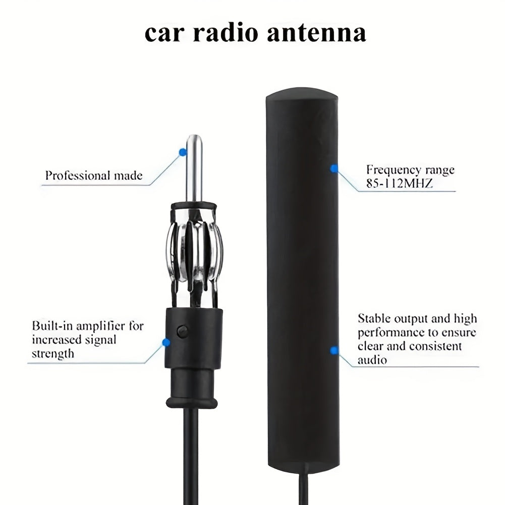 Car Radio Antenna Black 5m Cable Easy Install Stable Signal for All Vehicles