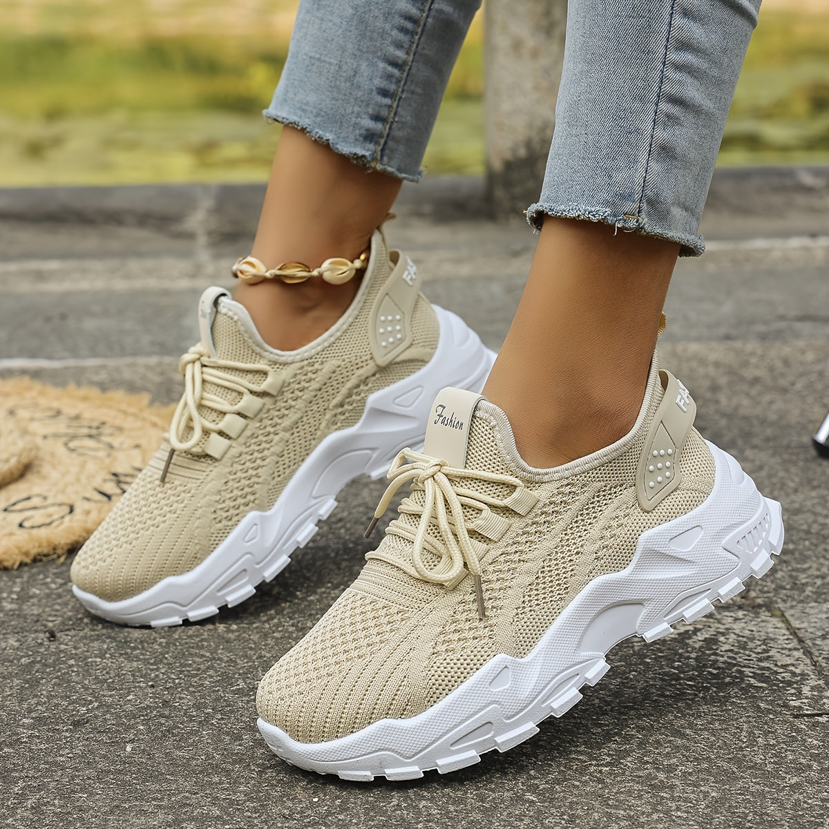 Women's Spring Summer Breathable Slip-On Sneakers Low-Top Casual Shoes