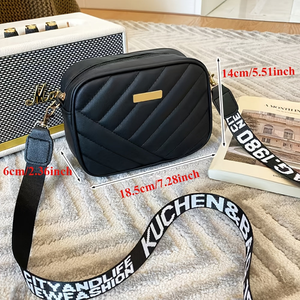 Quilted Crossbody Bag for Women with Adjustable Strap Large Capacity Zipper Closure in Multiple Colors