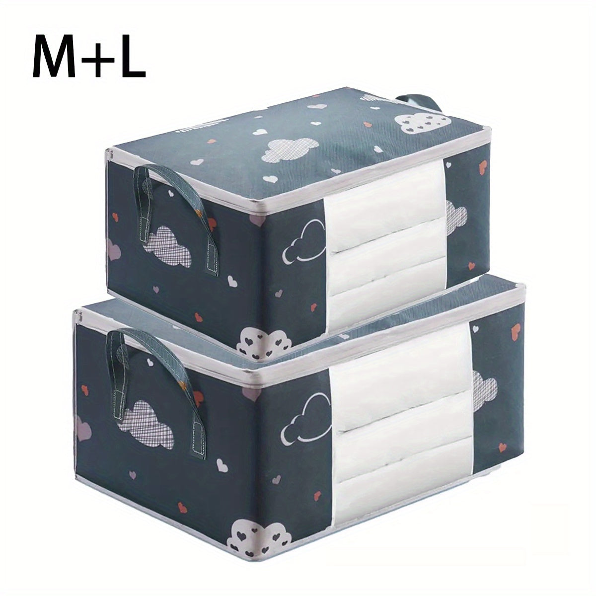 Large Capacity Quilt Storage Bag with Clear Window Foldable Portable Clothes Organizer