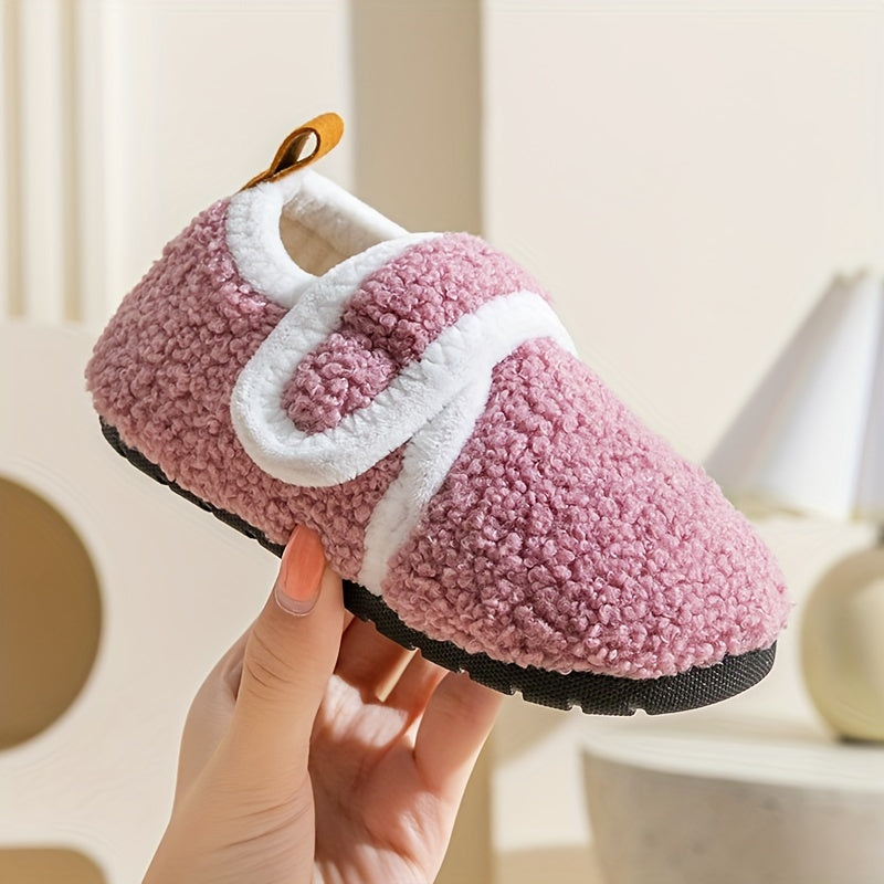 Zapatos de casa para niñas, antideslizantes, de algodón, cálidos, ligeros y casuales para otoño e invierno