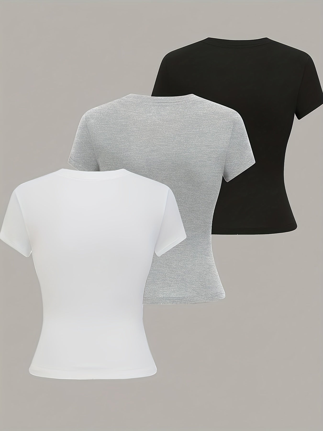 Women's Casual Sports T-Shirts Short Sleeve Solid Polyester Summer Comfortable Fit