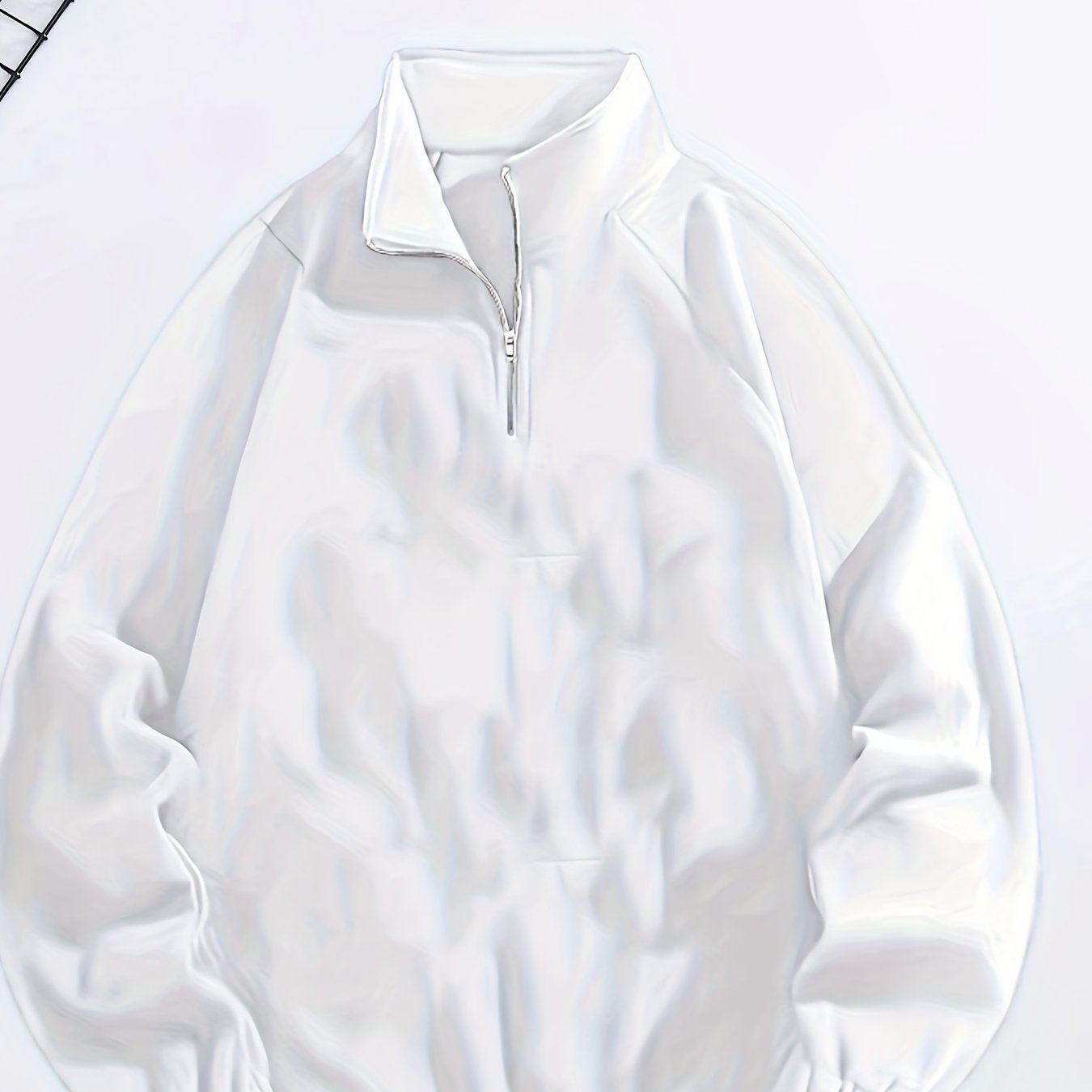 Men's Black Polyester Casual Zip-Up Jacket with Stand Collar and Elastic Cuffs