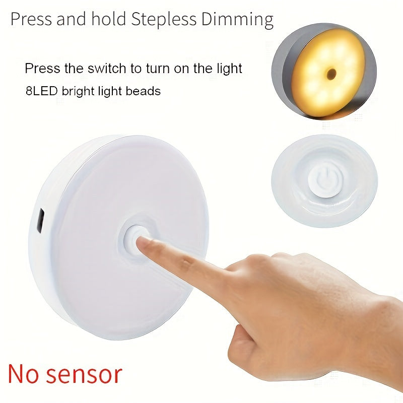 3pcs LED Night Lights with Stepless Dimming USB Rechargeable Magnetic Adhesive for Bedroom Wardrobe Stairs