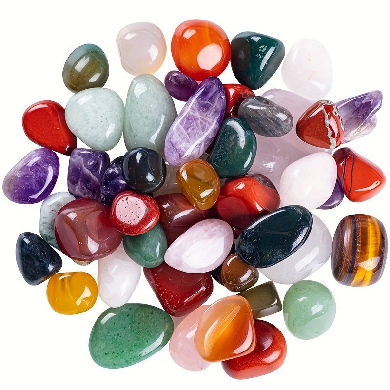 Assorted Natural Tumbled Stones and Crystals Pack for Beginners