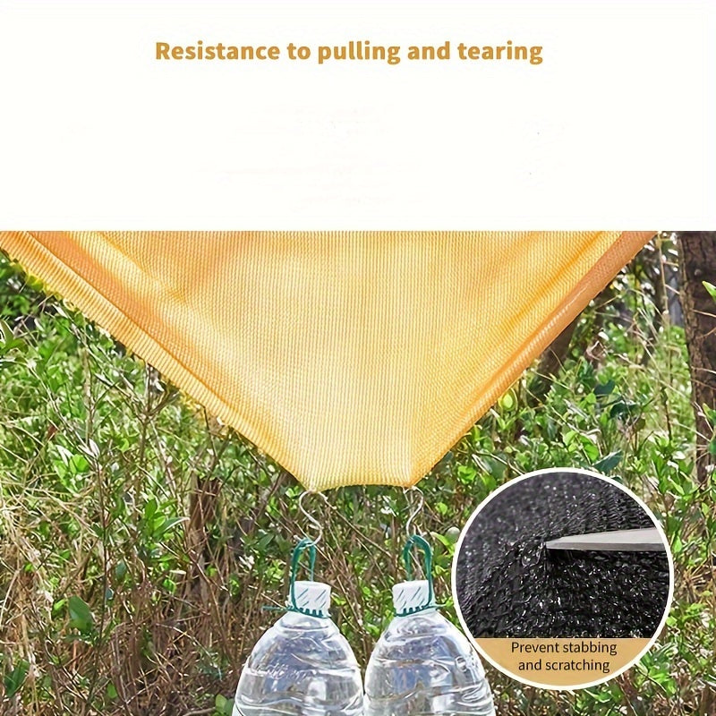 Beige Outdoor Sunshade Cloth Blocks 81-90% Light Durable Polyester with Black Stripes for Balcony Yard Garage