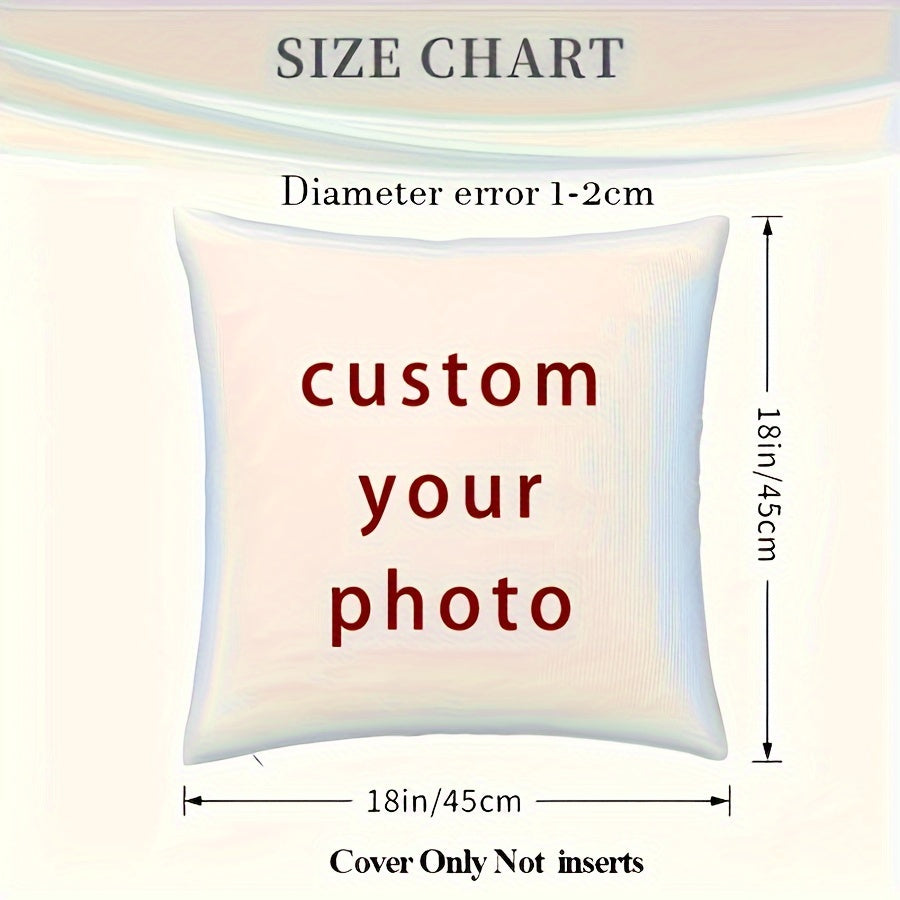 Personalized Wedding Photo Throw Pillow Cover 45.72x45.72 cm Polyester Knit Fabric Home Decor