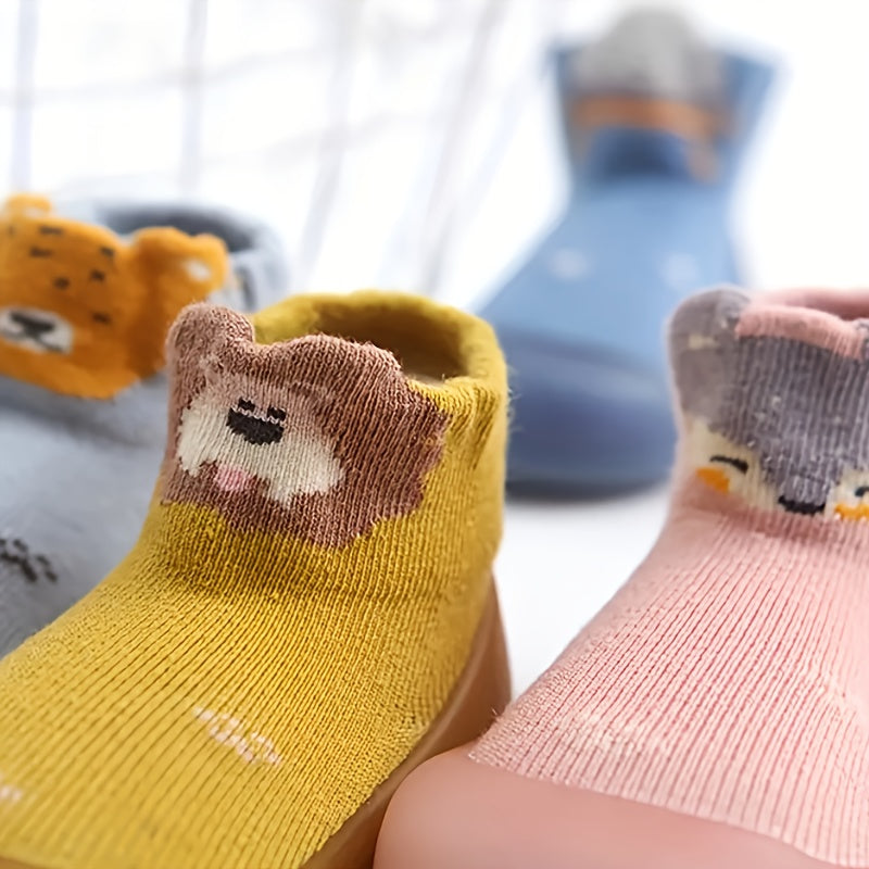 Bola va bolalar uchun, ko‘k, sariq, pushti va jigarrang ranglarda, qattiq tormoq bilan yopiladigan, bolalar va bolalar uchun sirpanmaydigan rezina tagli oyoq kiyimlari