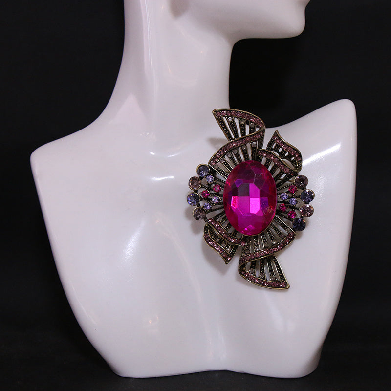 Women's Rhinestone Brooch Pin Elegant Jewelry Accessory