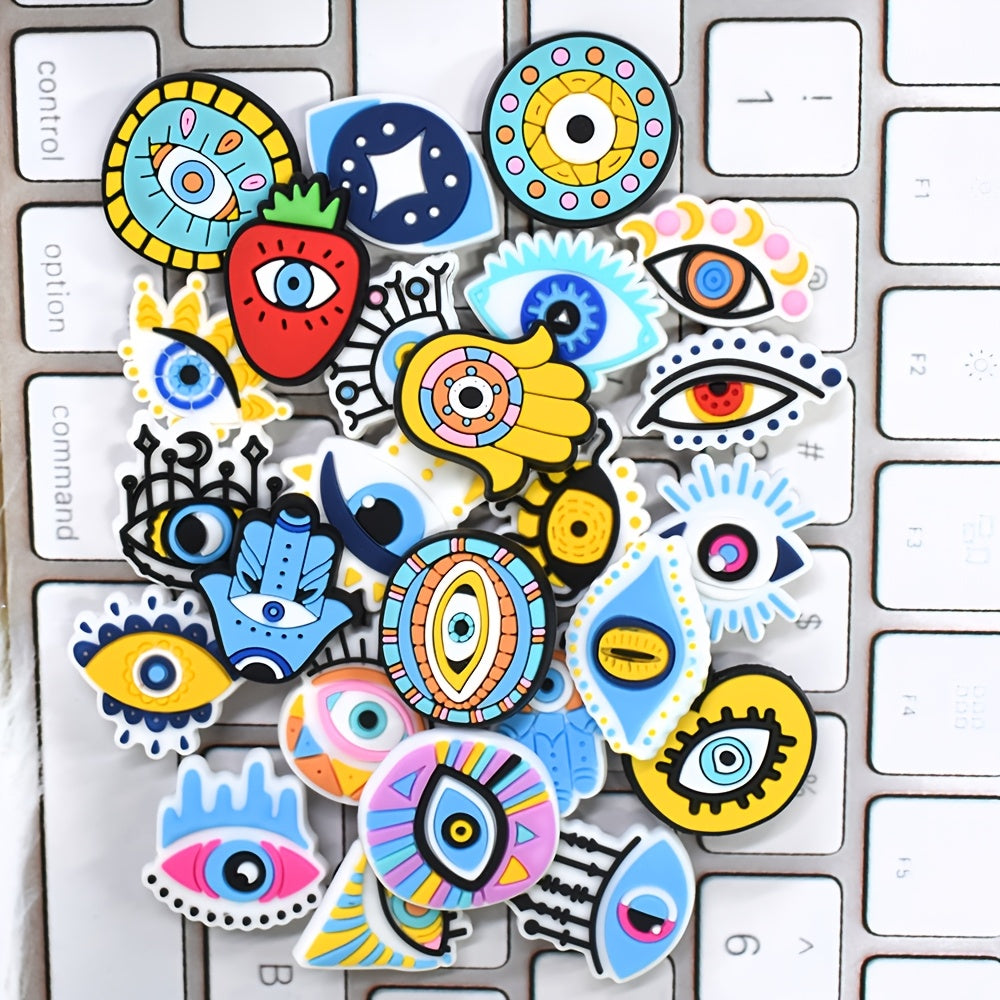 Unisex Plastic Devil's Eye Shoe Charms 22/25/29 pcs Decorative Accessories