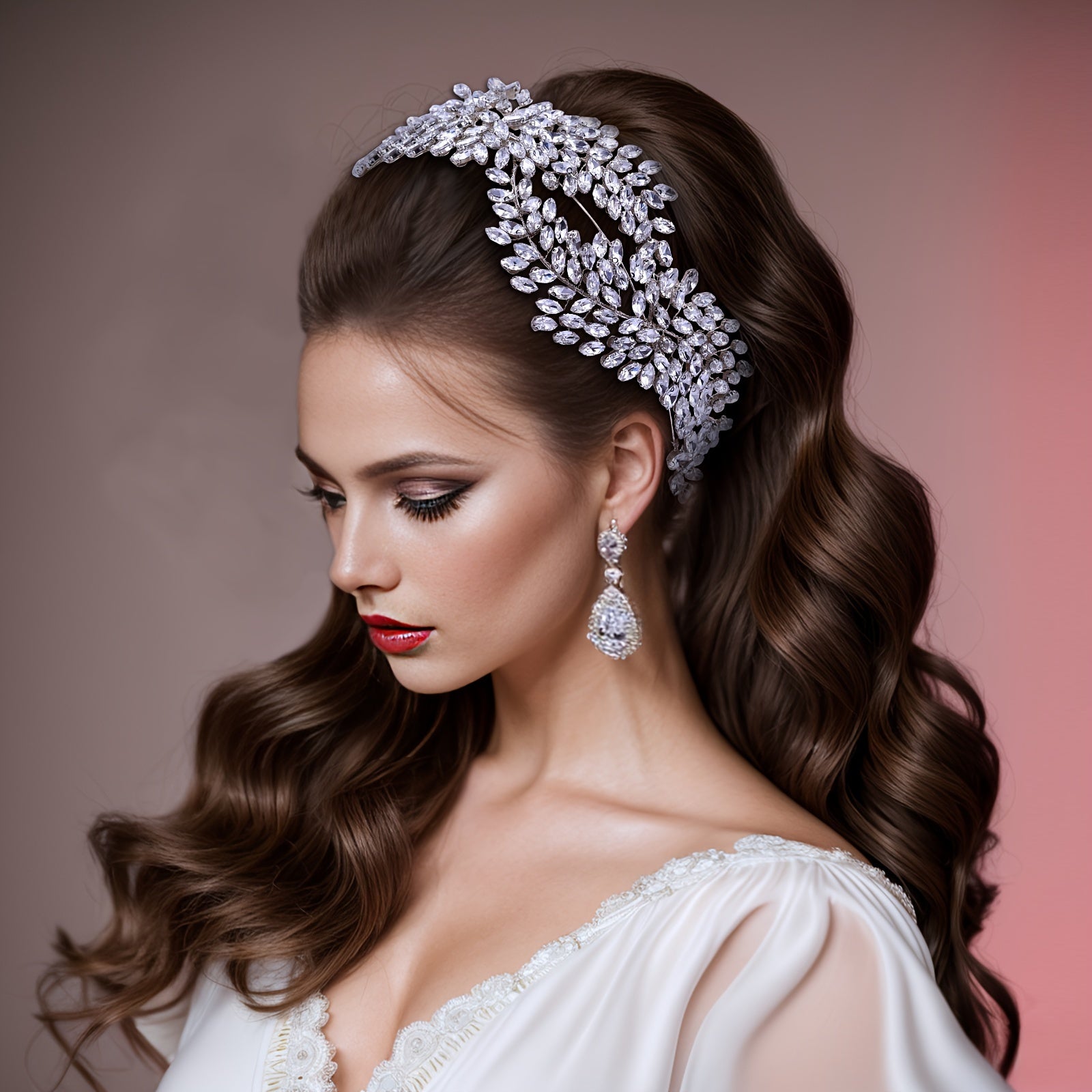 To'ylar va rasmiy tadbirlar uchun Bridal Rhinestone bosh bandi Akril soch aksessuari