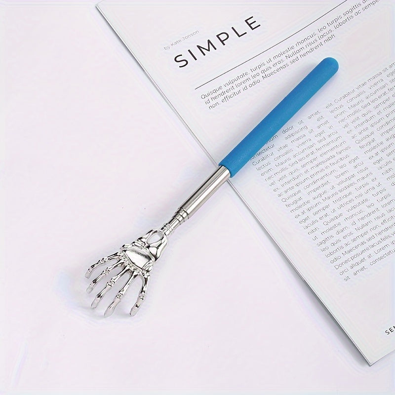 Портативный скребок для спины из нержавеющей стали с резиновой ручкой - идеально подходит для путешествий и в подарок.