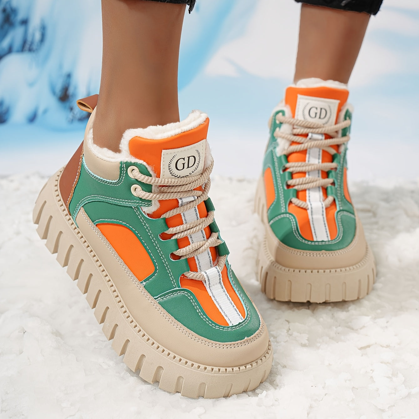 Women’s Winter Snow Boots with Thick Platform Non-Slip Rubber Sole