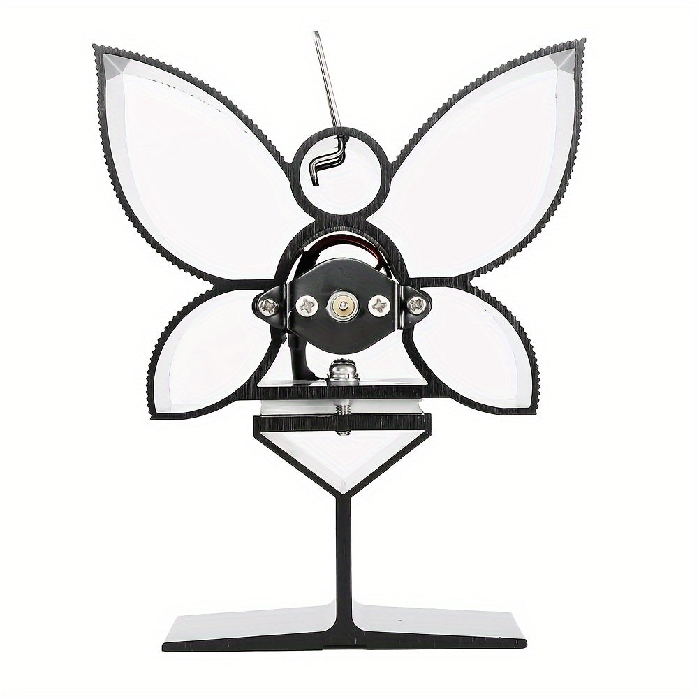 Wood Stove Fan 5 Blades Electric-Free Heat Distribution for Log and Gas Stoves