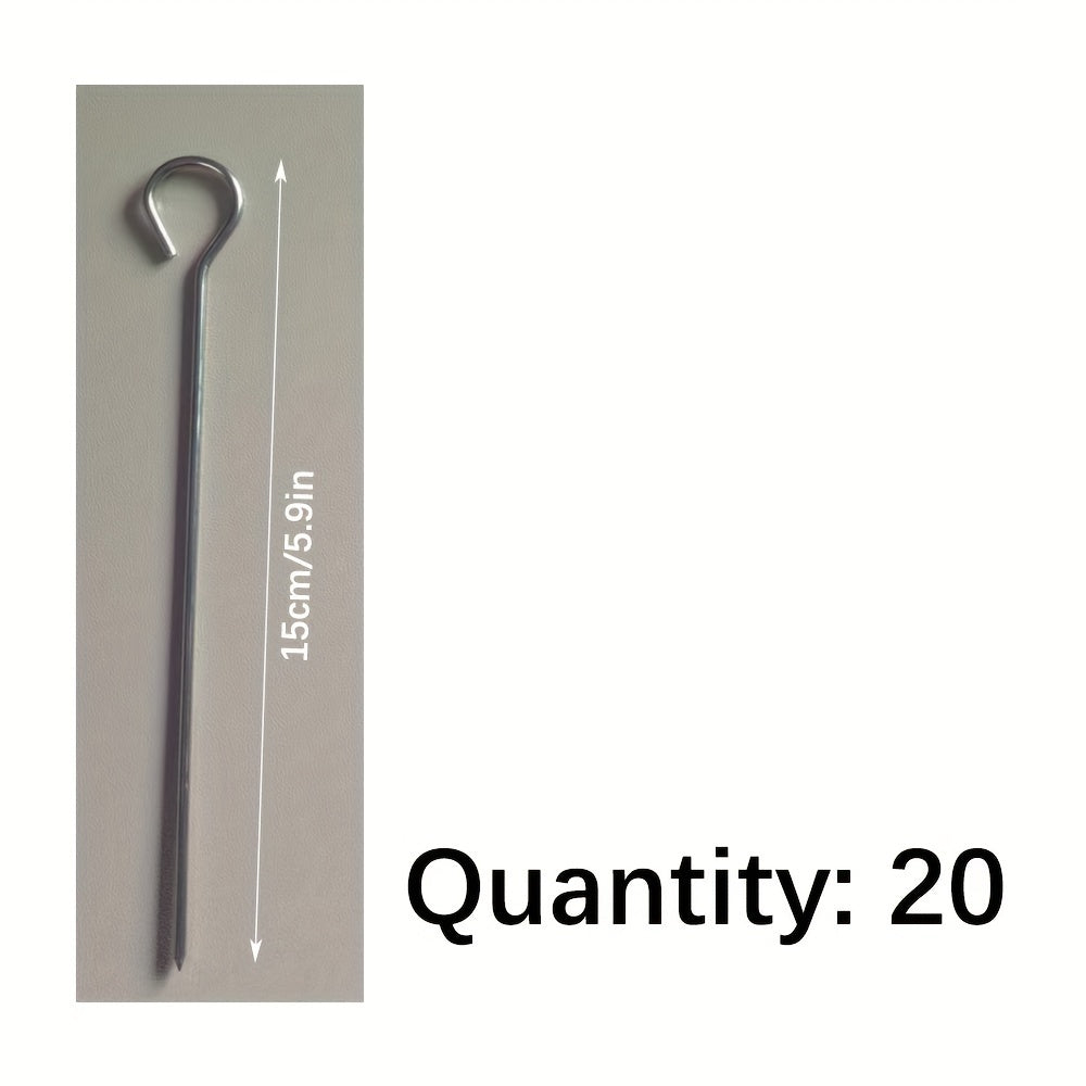 10 o 20 piezas de pinchos de acero inoxidable para hornear y barbacoa
