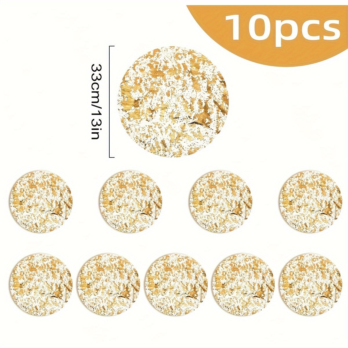 Gold Foil Mesh Round Placemats 33cm for Dining Weddings Parties Home Decor