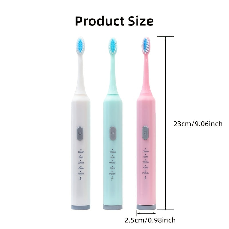 Rechargeable Electric Toothbrush with 7 Brush Heads, Soft Bristles for Home Use