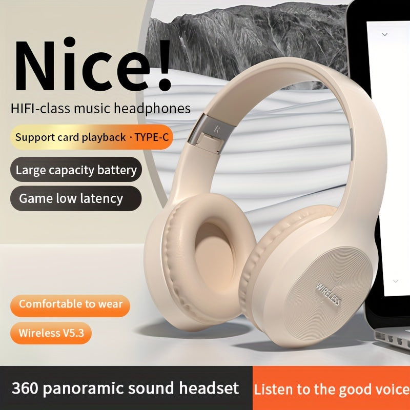 Auriculares deportivos inalámbricos sobre la oreja con sonido de alta fidelidad, control de volumen para tablets, PCs, televisores y teléfonos