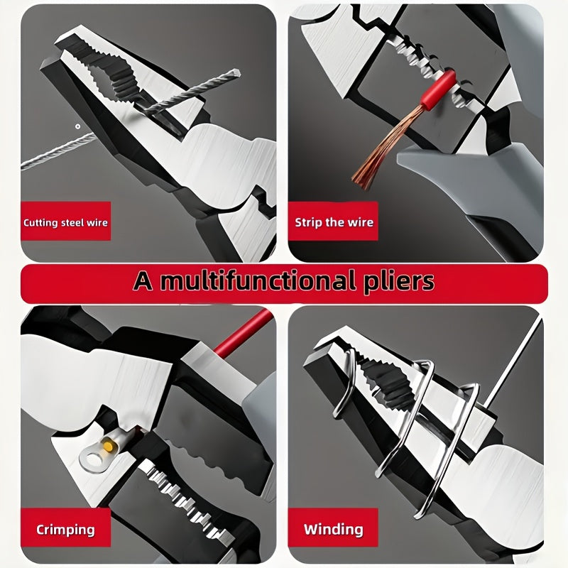 Alicates industriales multifunción de 9 pulgadas, acero cromo vanadio, herramienta para electricista, cortadores de alambre, pelacables