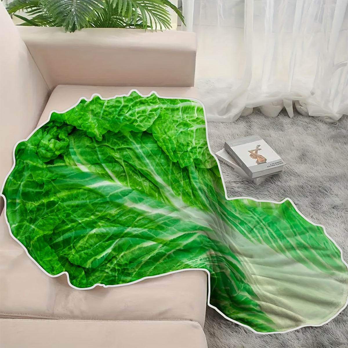 Vegetable Print Throw Blanket Soft Cozy All-Season Bed Couch Decor