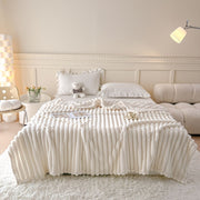 Chiziqli Taffeta Fleece Blanketi yumshoq nafas oladigan xalta uchun yotoqxona, mehmonxona, ofis