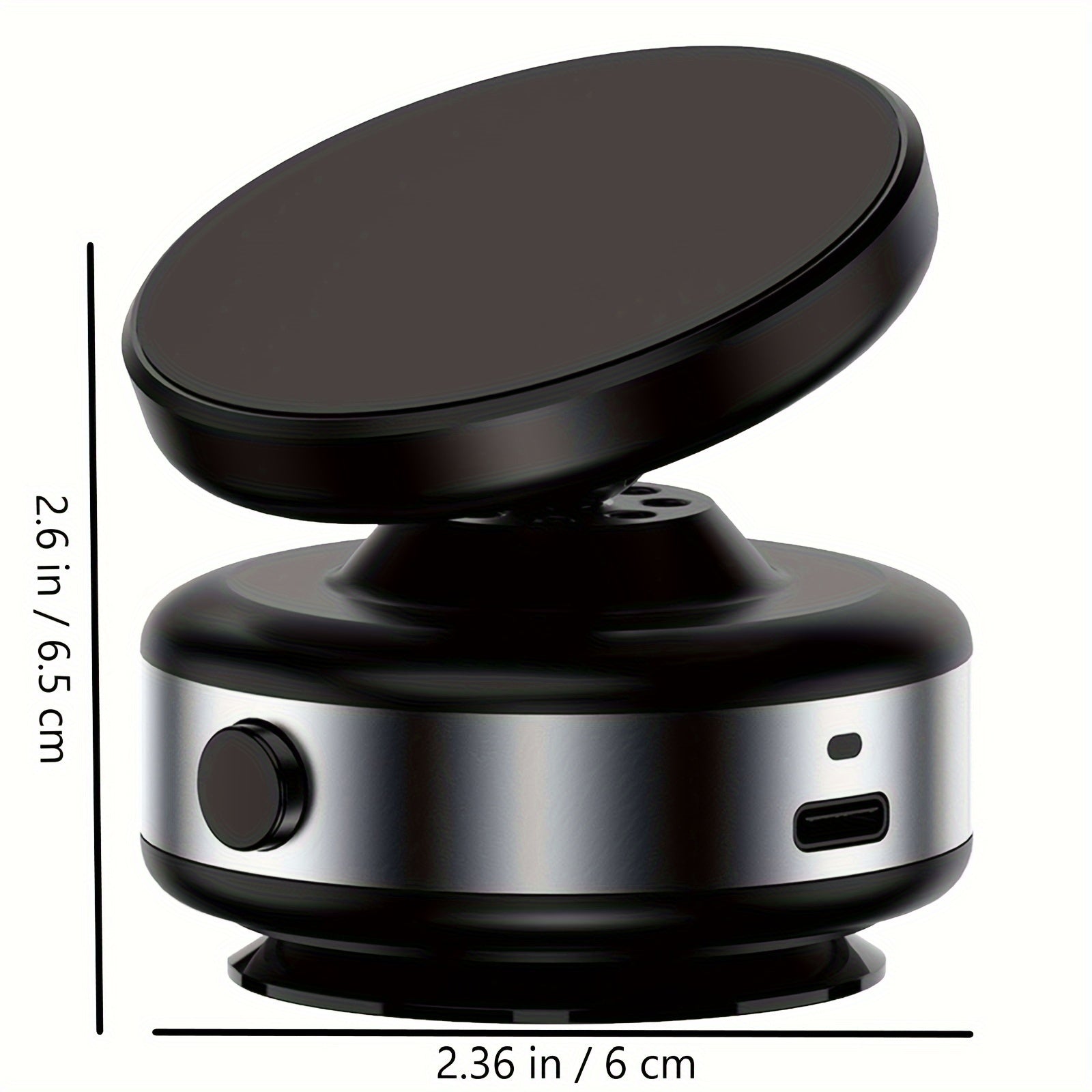 Universal Magnetic Phone Holder ABS Car Mount Black 360° Rotation