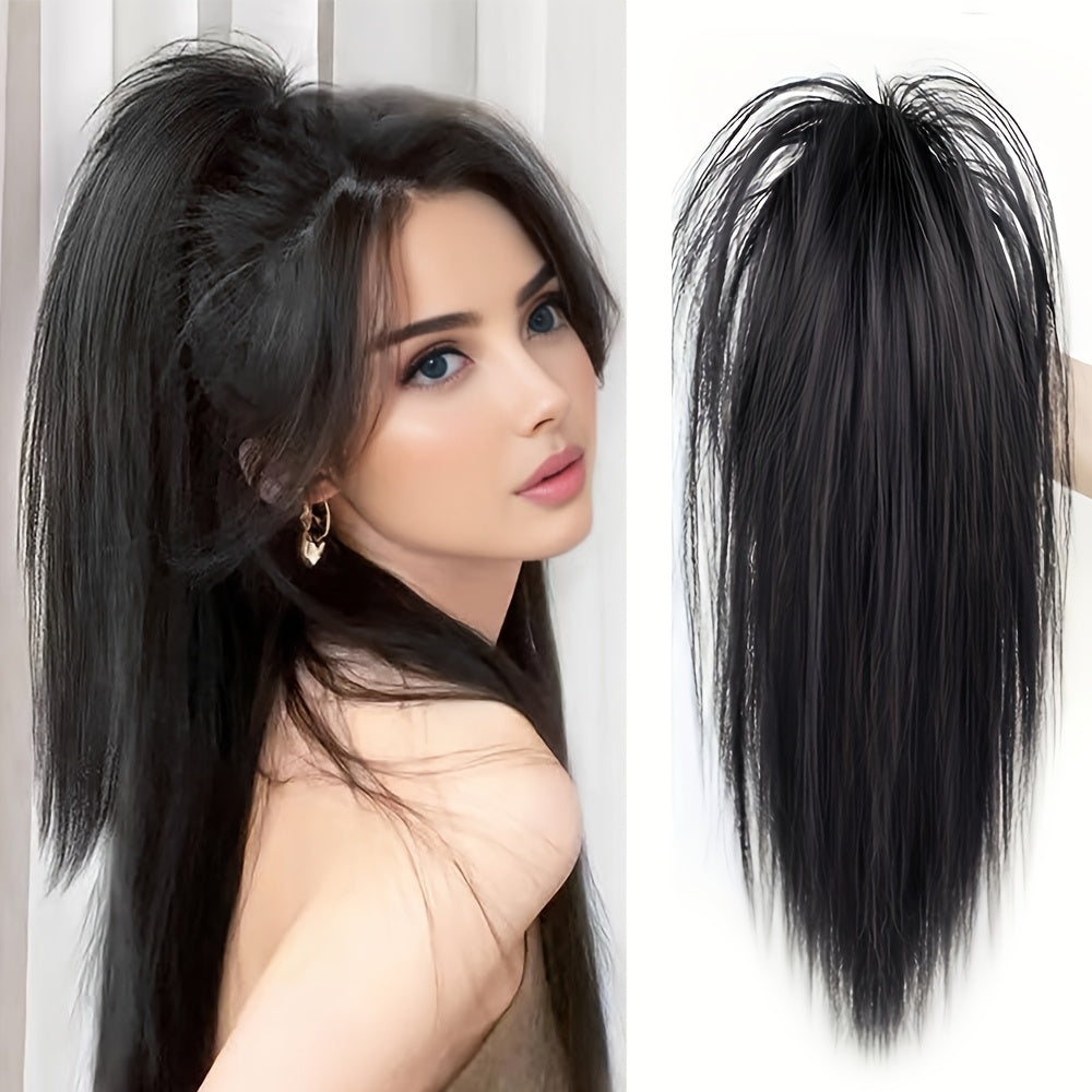 Women's Synthetic Claw Clip Ponytail Extension Medium Long Straight Hair for Daily Use